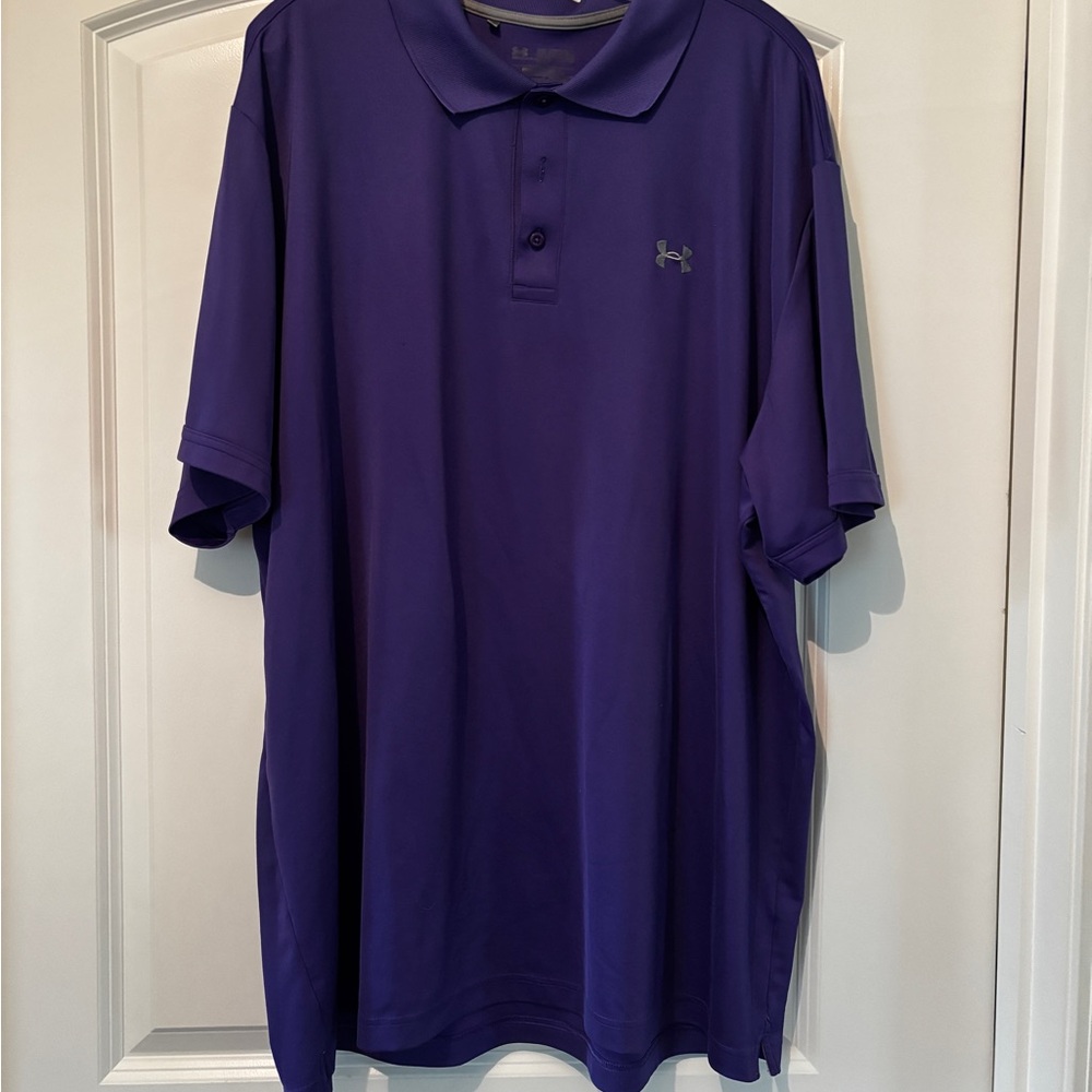under amour polo ~ relaxed fit/ short sleeved ~ purple ~ 3x~ like new